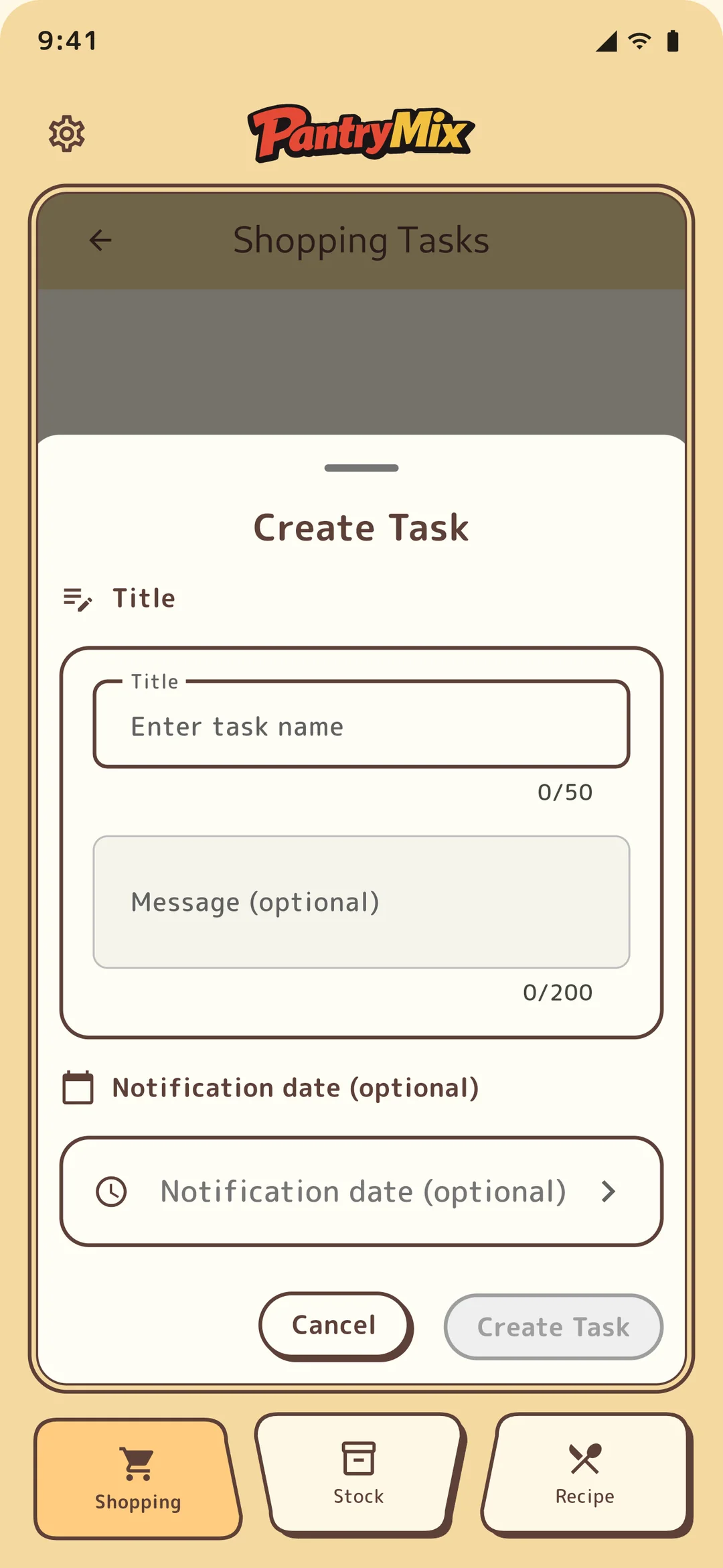 Create a new shopping list.